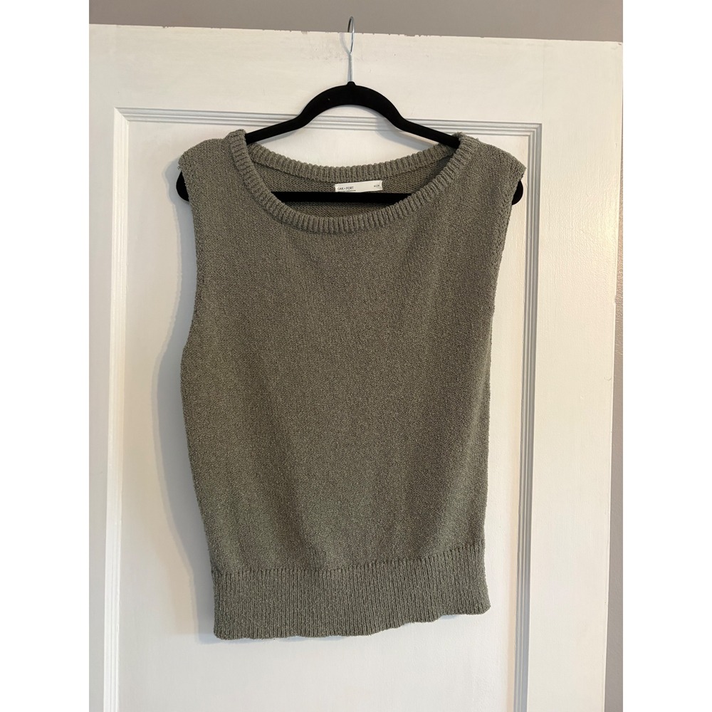 Oak & Fort Green/Gray Crewneck Sweater Vest Size Medium
